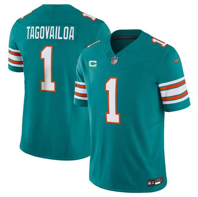 Men & Women & Youth Miami Dolphins #1 Tua Tagovailoa Aqua 2023 F.U.S.E Alternate With 3-Star C Patch Vapor Limited Stitched Jersey,We sell and wholesale Men & Women & Youth Miami Dolphins #1 Tua Tagovailoa Aqua 2023 F.U.S.E Alternate With 3-Star C Patch Vapor Limited Stitched Jersey on line form chian!